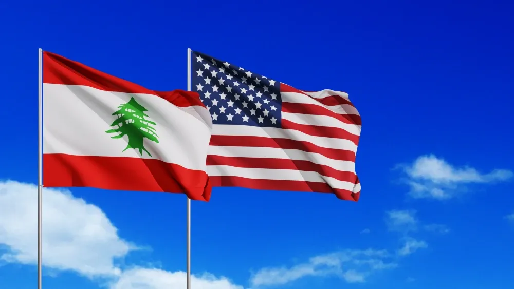 USA and Lebanon Flags