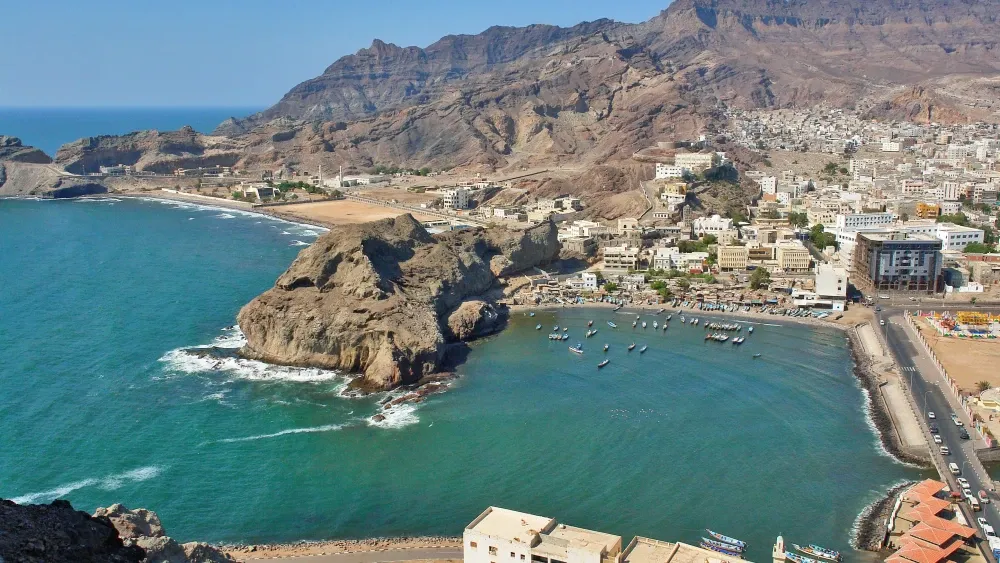 The port city of Aden, Yemen, is located by the eastern approach to the Red Sea. Shutterstock