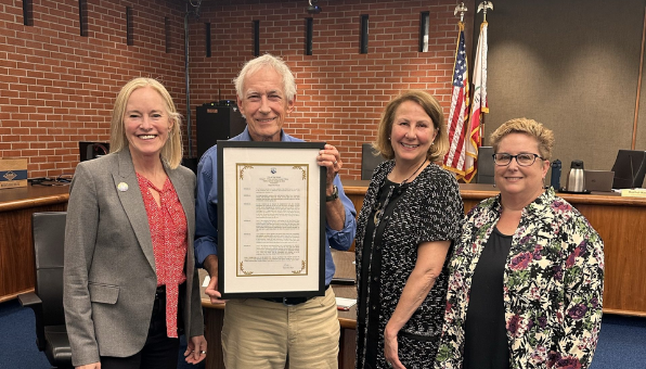 2024 award - Tom Harrison with members of City Council