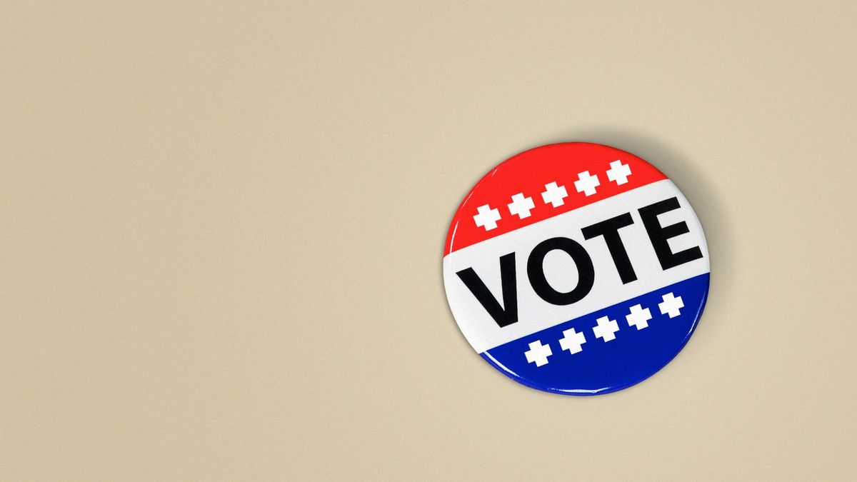 Illustration of a Vote button with red cross symbols replacing the stars.