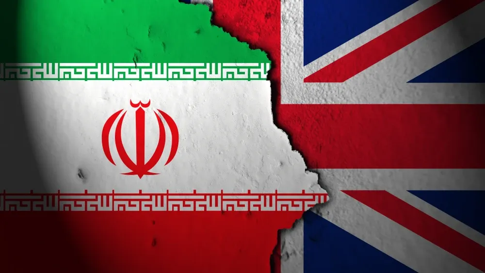 Iran and UK Flags