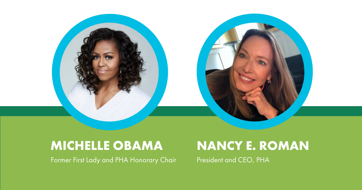 Michelle Obama and Nancy E. Roman