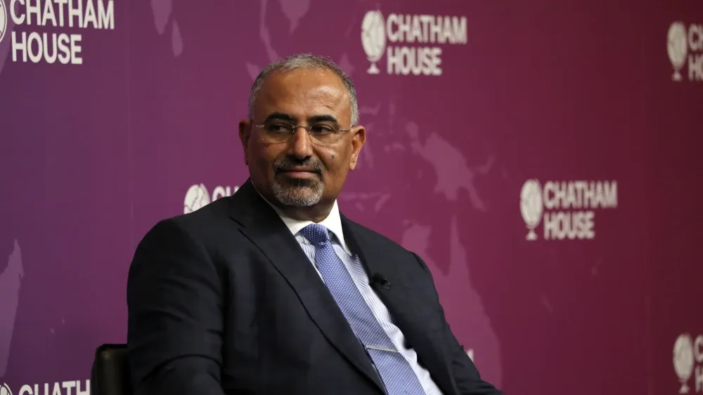 Aidarus al-Zoubaidi, Yemen's Southern Leadership Council president, at London's Chatham House in 2023.  Shutterstock