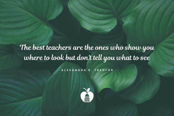 The best teachers are the ones who show you where to look but don't tell you what to see.