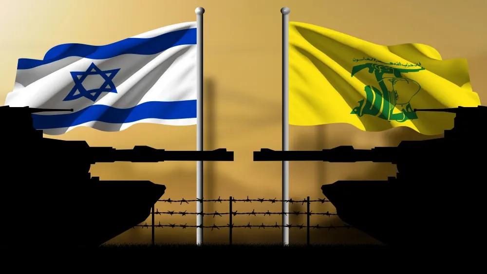 Israel Hizballah flags