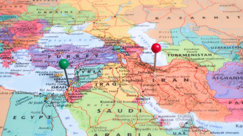 Iran and Israel Map