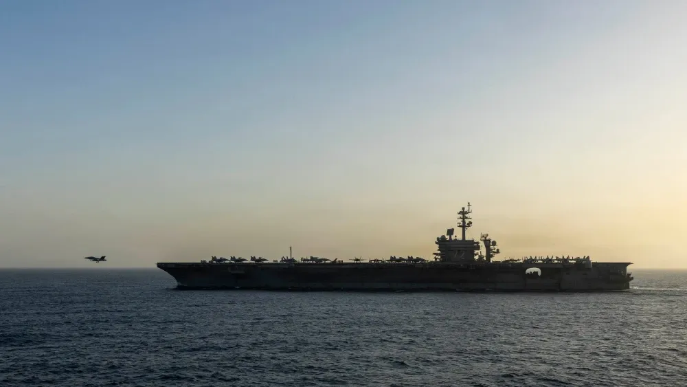 The USS Abraham Lincoln conducts U.S. blockade operations in the Arabian Sea on April 16, 2026.  U.S. Navy photo