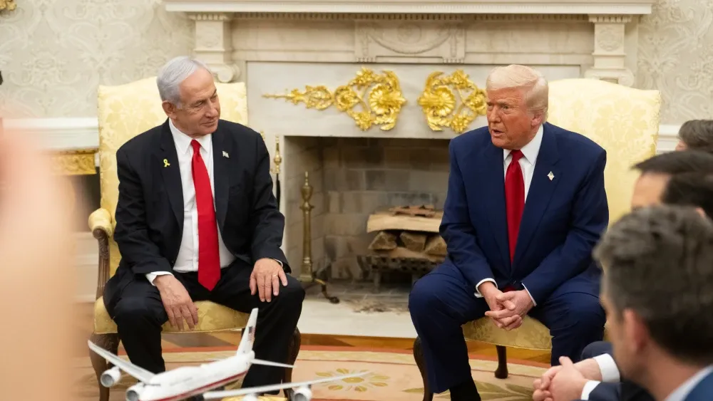 Israeli Prime Minister Benjamin Netanyahu with President Donald Trump at the White House in April 2025.  Shutterstock