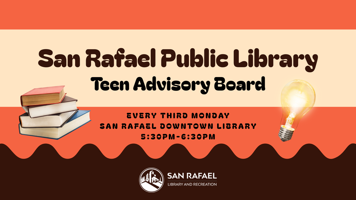 Orange and brown banner with books and a lightbulk