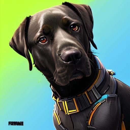 AI-generated picture of a black labrador retriever