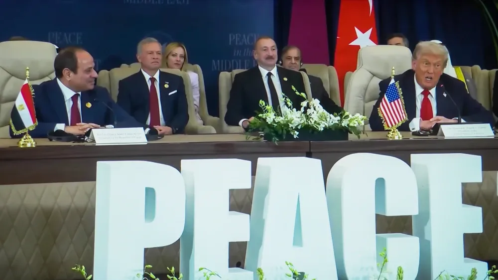 Egyptian President Abdel Fattah el-Sisi and President Donald Trump at the Sharm El-Sheikh Peace Summit, October 13, 2025.  Shutterstock