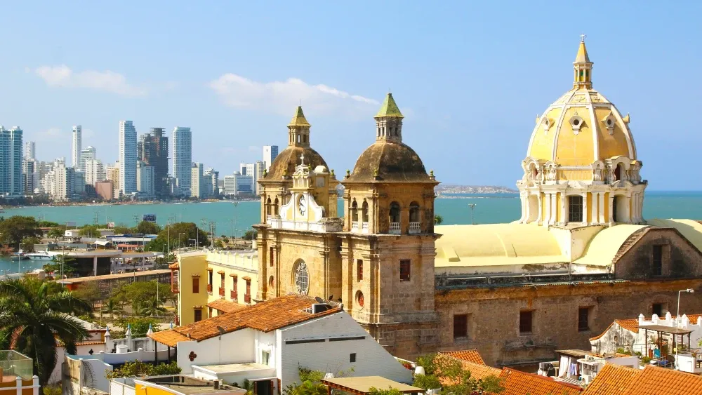 The historic center of Cartagena, Colombia, on the Caribbean Sea.  Shutterstock