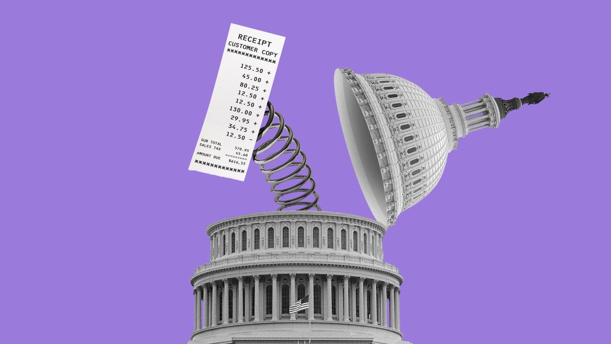 image of a capitol building with receipt