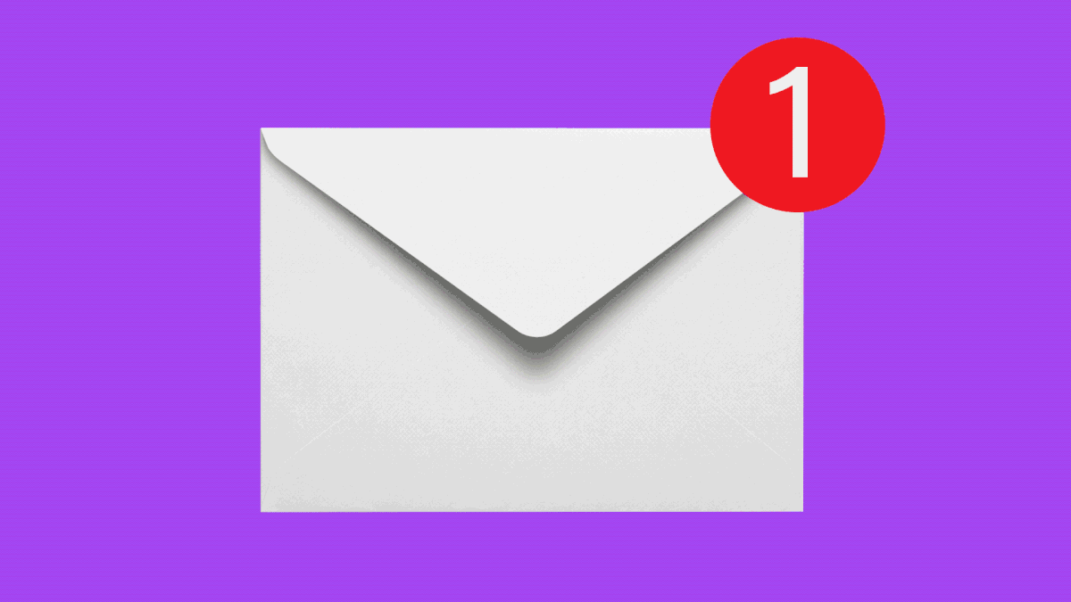 Illustration of a letter icon with an alert depicting a new message