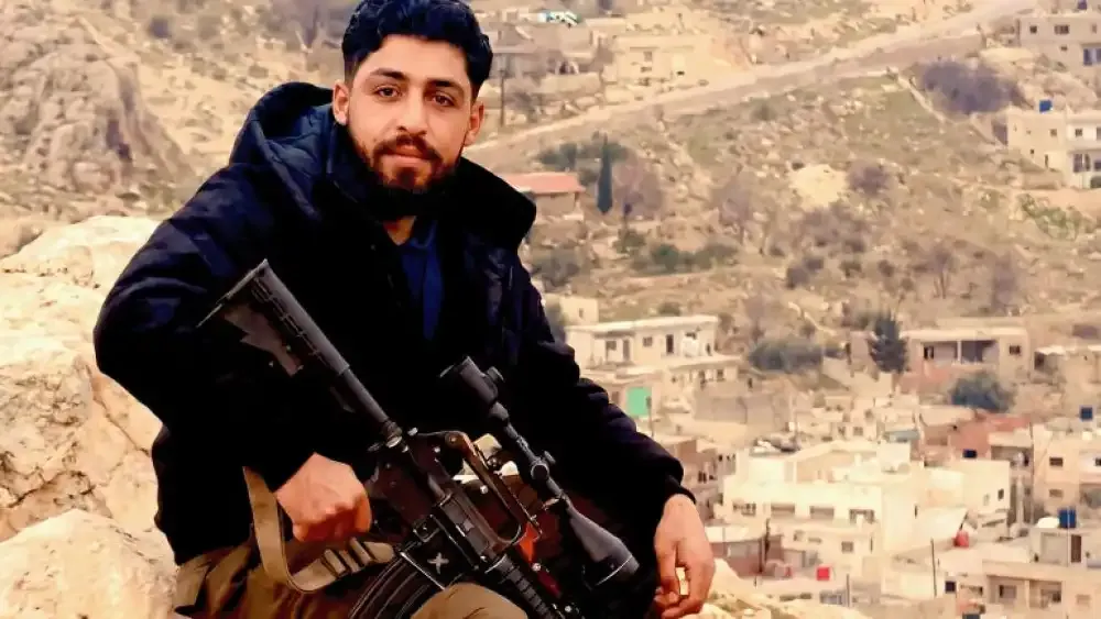 A circulated photo of Hasan al-Sa'adi, who was killed during a fight with Israeli forces during their raid of the Syrian town of Bayt Jann on November 28, 2025. According to Al Jazeera, he had joined ...