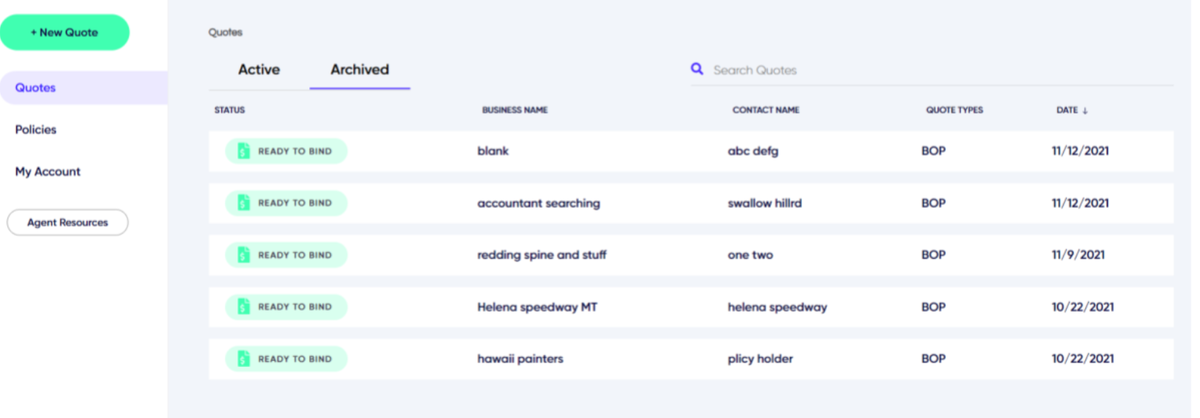 archived quotes