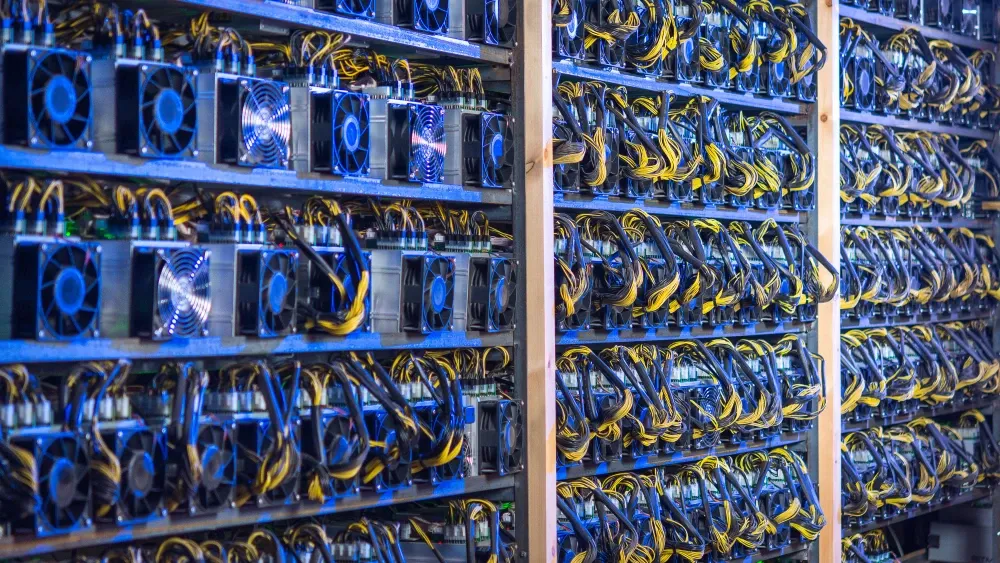 A Bitcoin cryptocurrency mining farm. Shutterstock