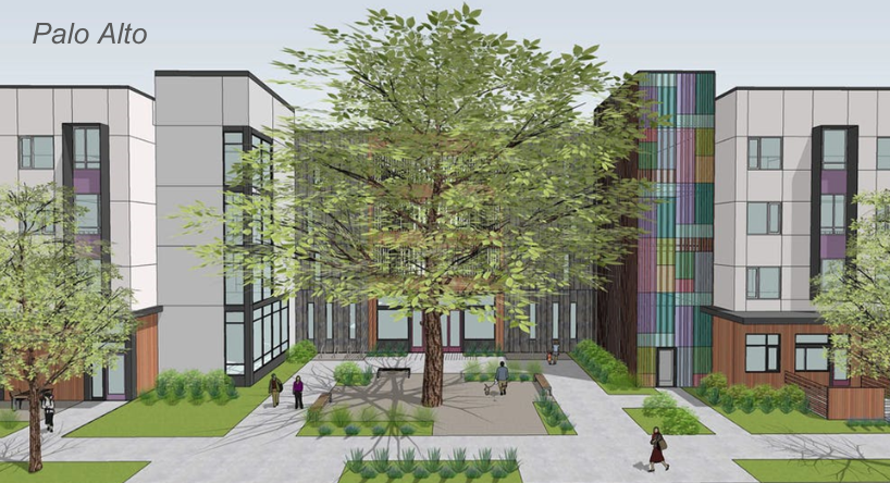 Rendering of teacher housing in Palo Alto California